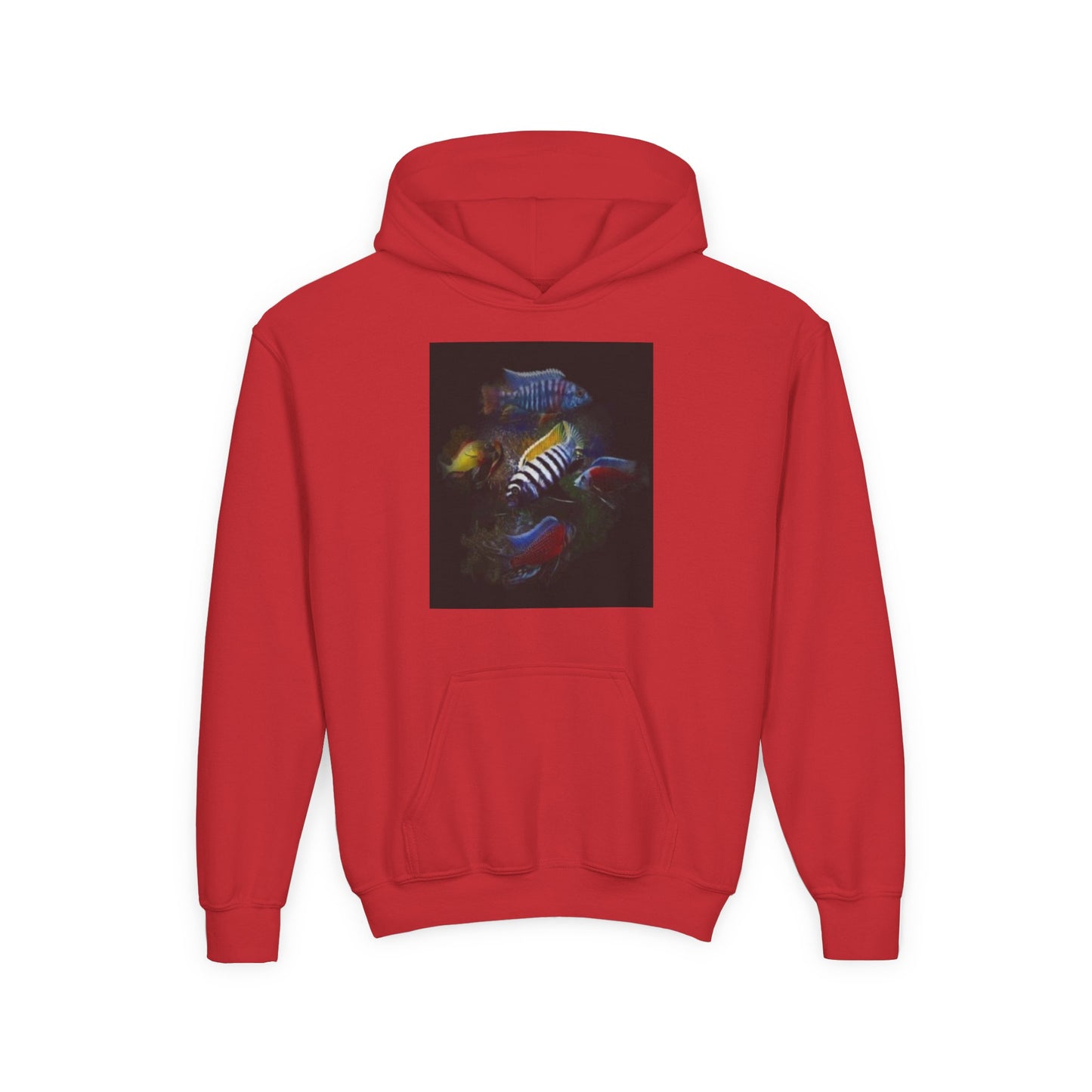 Youth Hoodie — Colorful Aquarium Fish Graphic Pullover