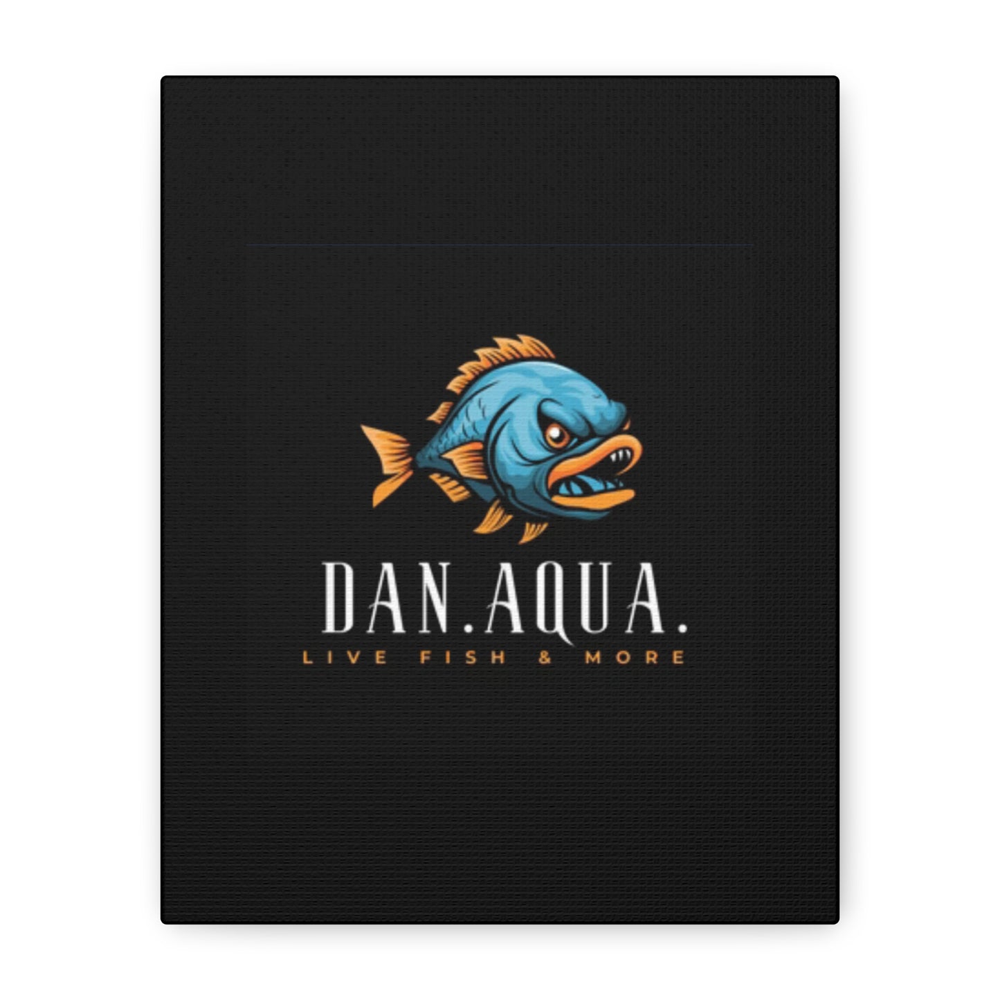 Dan.Aqua Fish Logo Canvas Print — Matte Stretched Wall Art