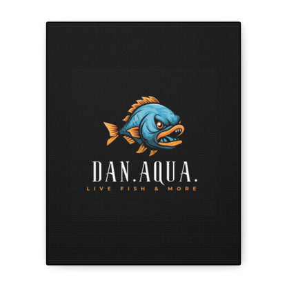 Dan.Aqua Fish Logo Canvas Print — Matte Stretched Wall Art