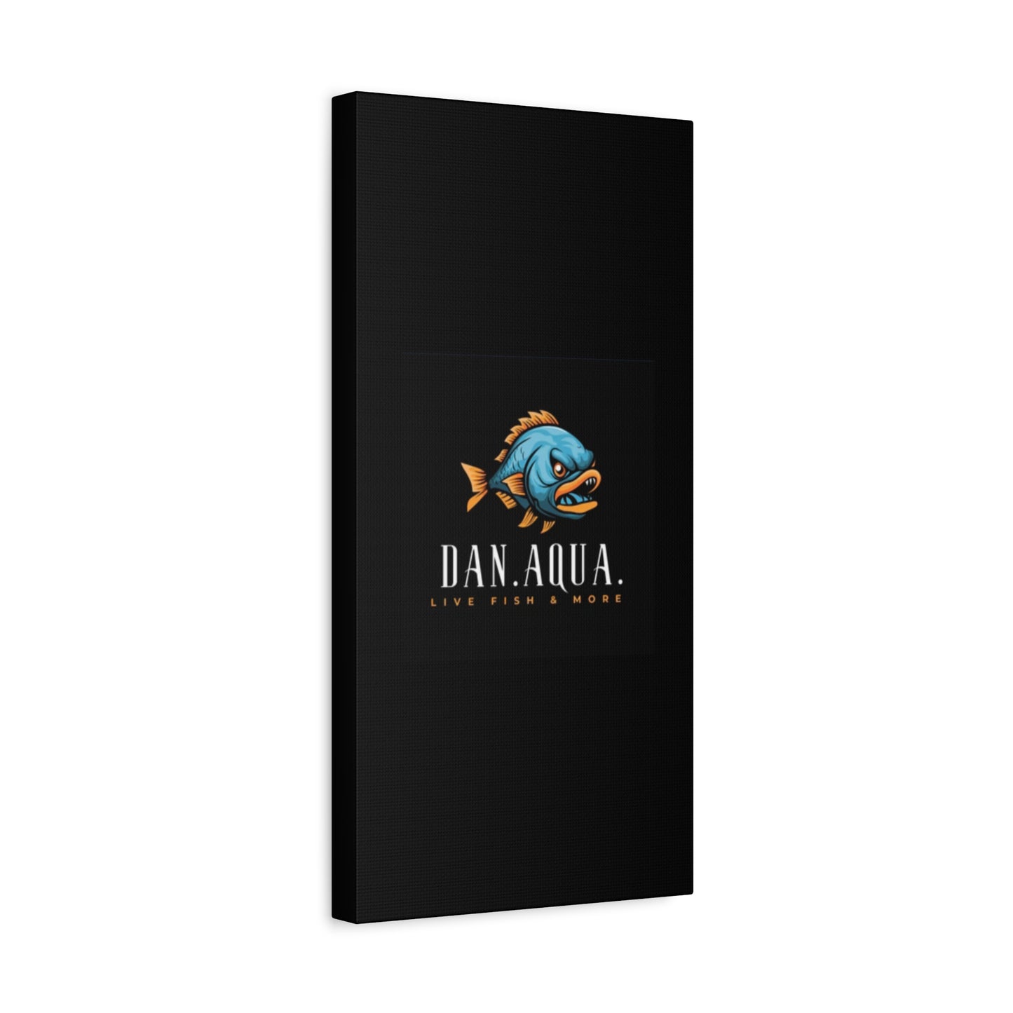 Dan.Aqua Fish Logo Canvas Print — Matte Stretched Wall Art