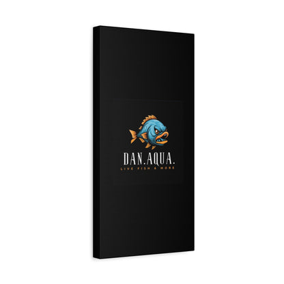Dan.Aqua Fish Logo Canvas Print — Matte Stretched Wall Art