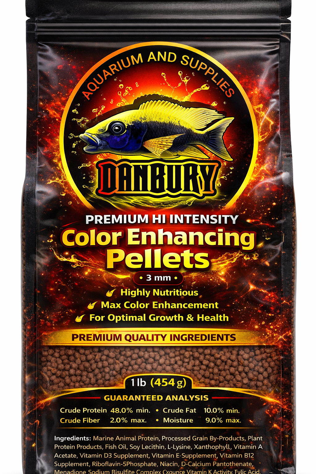 DANBURY AQUARIUM Premium Hi Intensity Color Enhancing Pellets 3 mm BUY 2 GET FREE SHIPPING