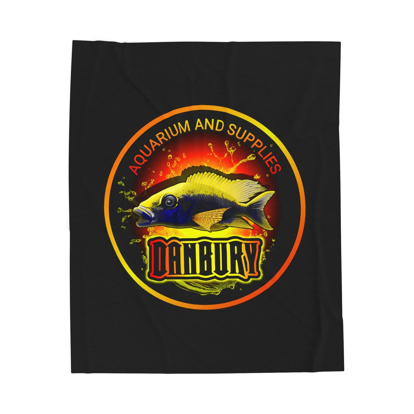 Aquarium Fish Logo Plush Blanket — "Danbury" Velveteen Throw for Fishkeepers