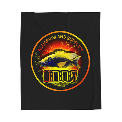 Aquarium Fish Logo Plush Blanket — "Danbury" Velveteen Throw for Fishkeepers