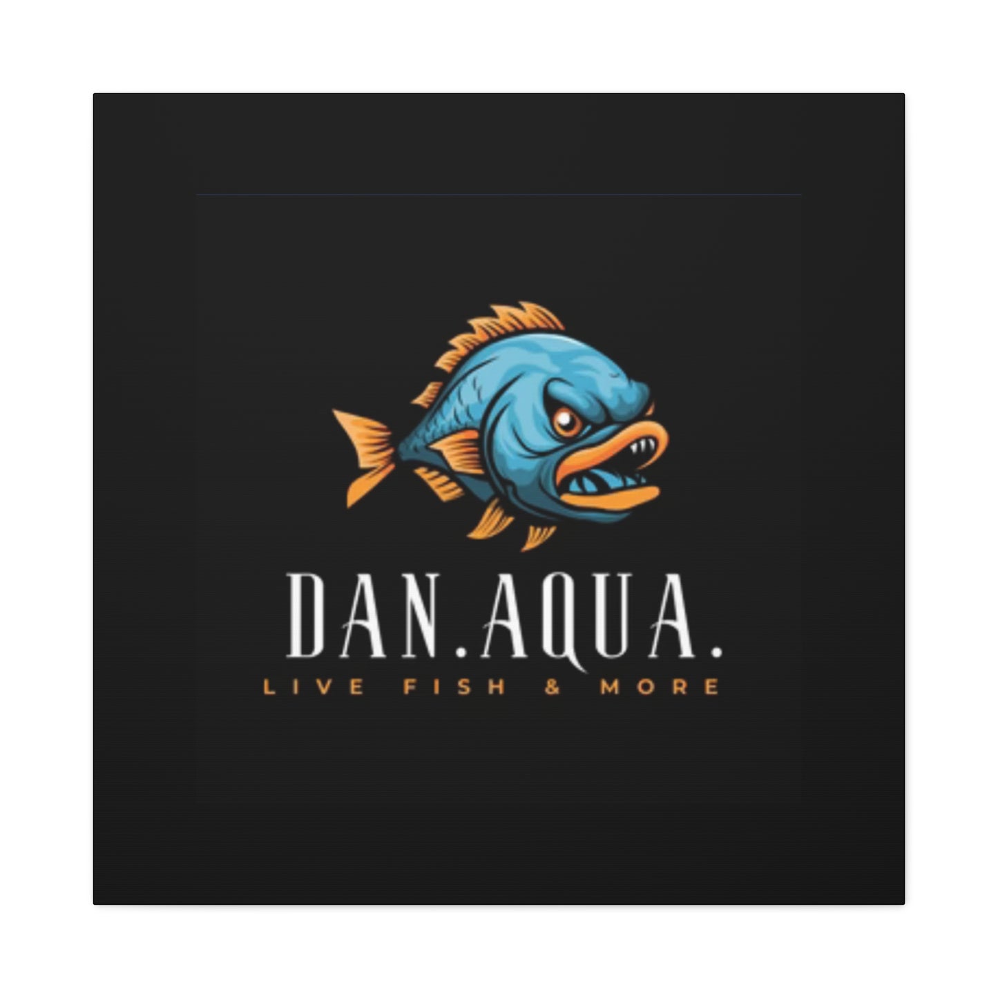 Dan.Aqua Fish Logo Canvas Print — Matte Stretched Wall Art