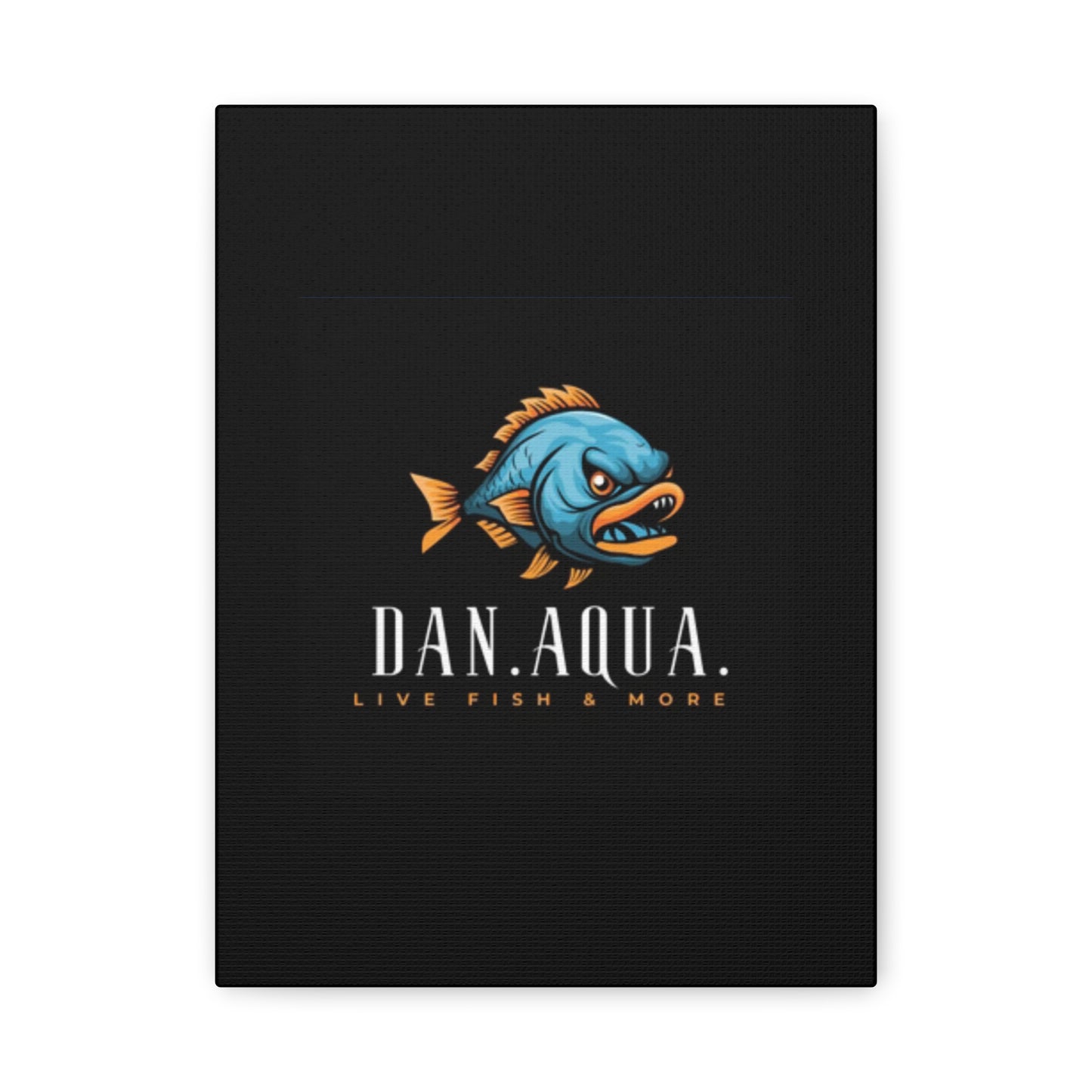 Dan.Aqua Fish Logo Canvas Print — Matte Stretched Wall Art