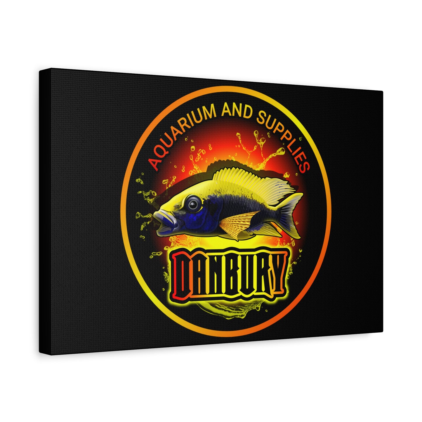 Danbury Aquarium Supplies Fish Logo Matte Canvas Print