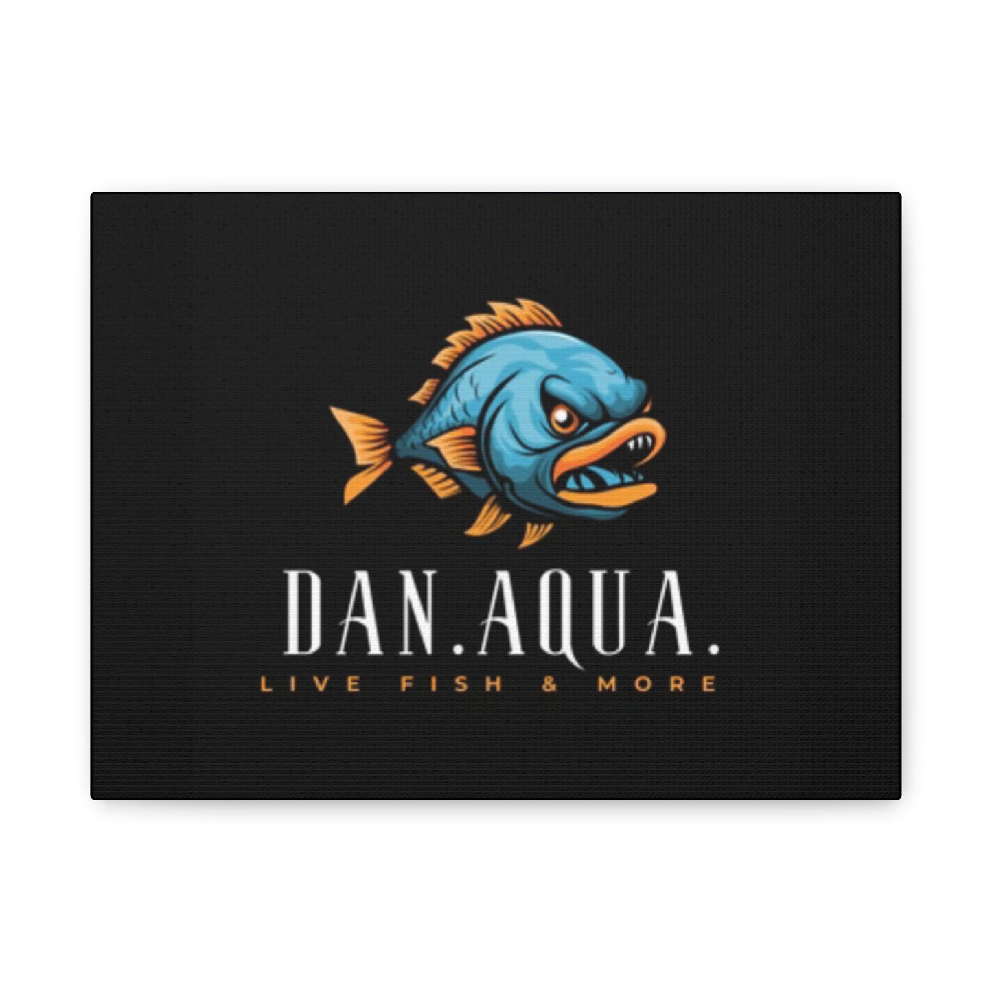 Dan.Aqua Fish Logo Canvas Print — Matte Stretched Wall Art