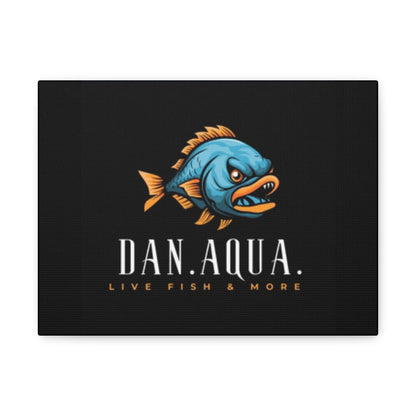 Dan.Aqua Fish Logo Canvas Print — Matte Stretched Wall Art