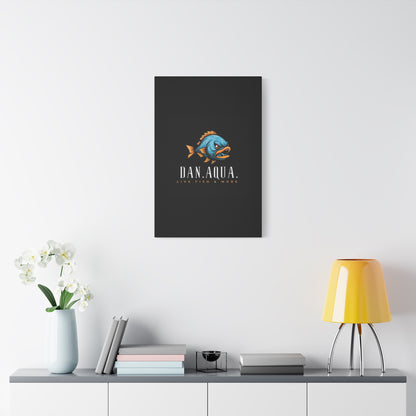 Dan.Aqua Fish Logo Canvas Print — Matte Stretched Wall Art