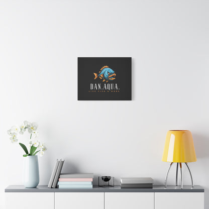 Dan.Aqua Fish Logo Canvas Print — Matte Stretched Wall Art