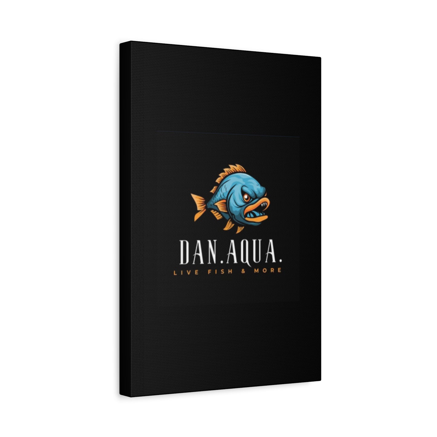 Dan.Aqua Fish Logo Canvas Print — Matte Stretched Wall Art