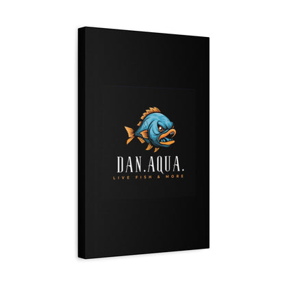 Dan.Aqua Fish Logo Canvas Print — Matte Stretched Wall Art