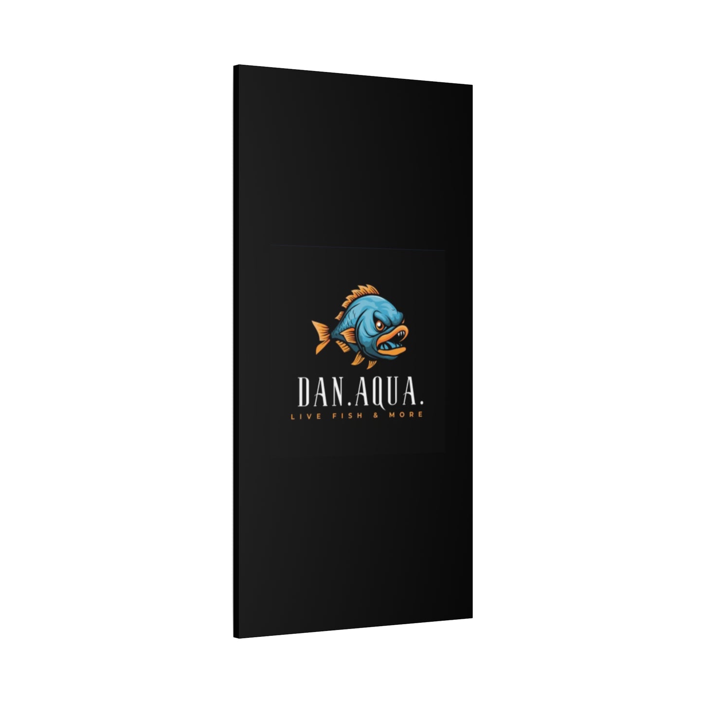 Dan.Aqua Fish Logo Canvas Print — Matte Stretched Wall Art