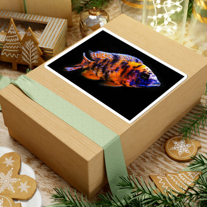 Vibrant African Cichlid Kiss-Cut Sticker – Colorful Aquarium Fish Laptop Decal
