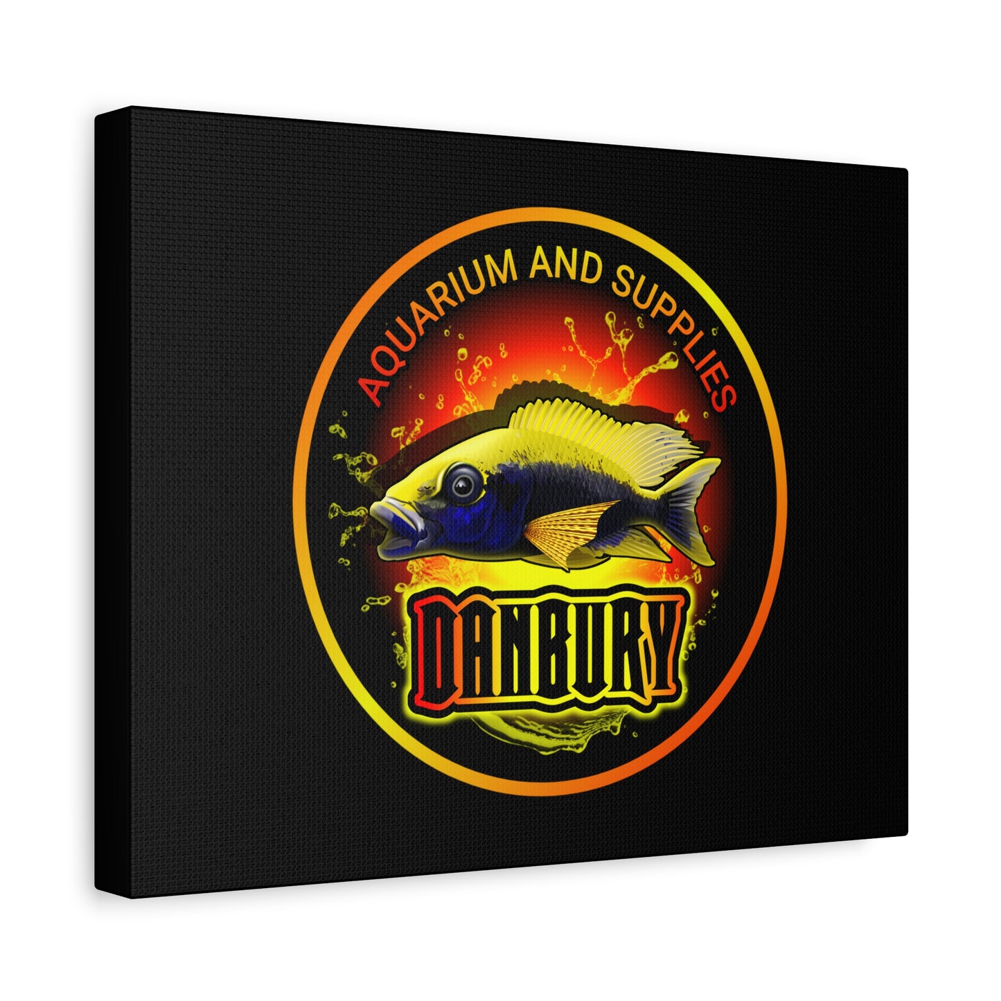 Danbury Aquarium Supplies Fish Logo Matte Canvas Print