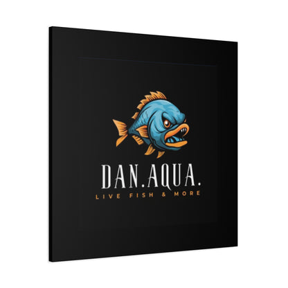 Dan.Aqua Fish Logo Canvas Print — Matte Stretched Wall Art