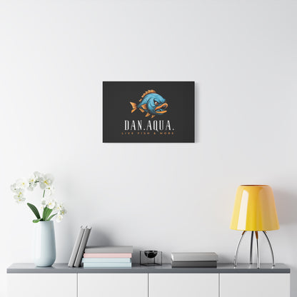 Dan.Aqua Fish Logo Canvas Print — Matte Stretched Wall Art