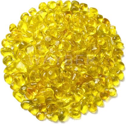 Vibrant Yellow Sea Glass Pebbles - 1Lb Non-Toxic Decorative Stones for Vases, Terrariums, Aquariums & Crafts