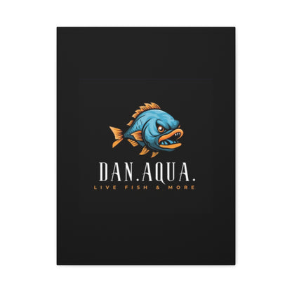 Dan.Aqua Fish Logo Canvas Print — Matte Stretched Wall Art