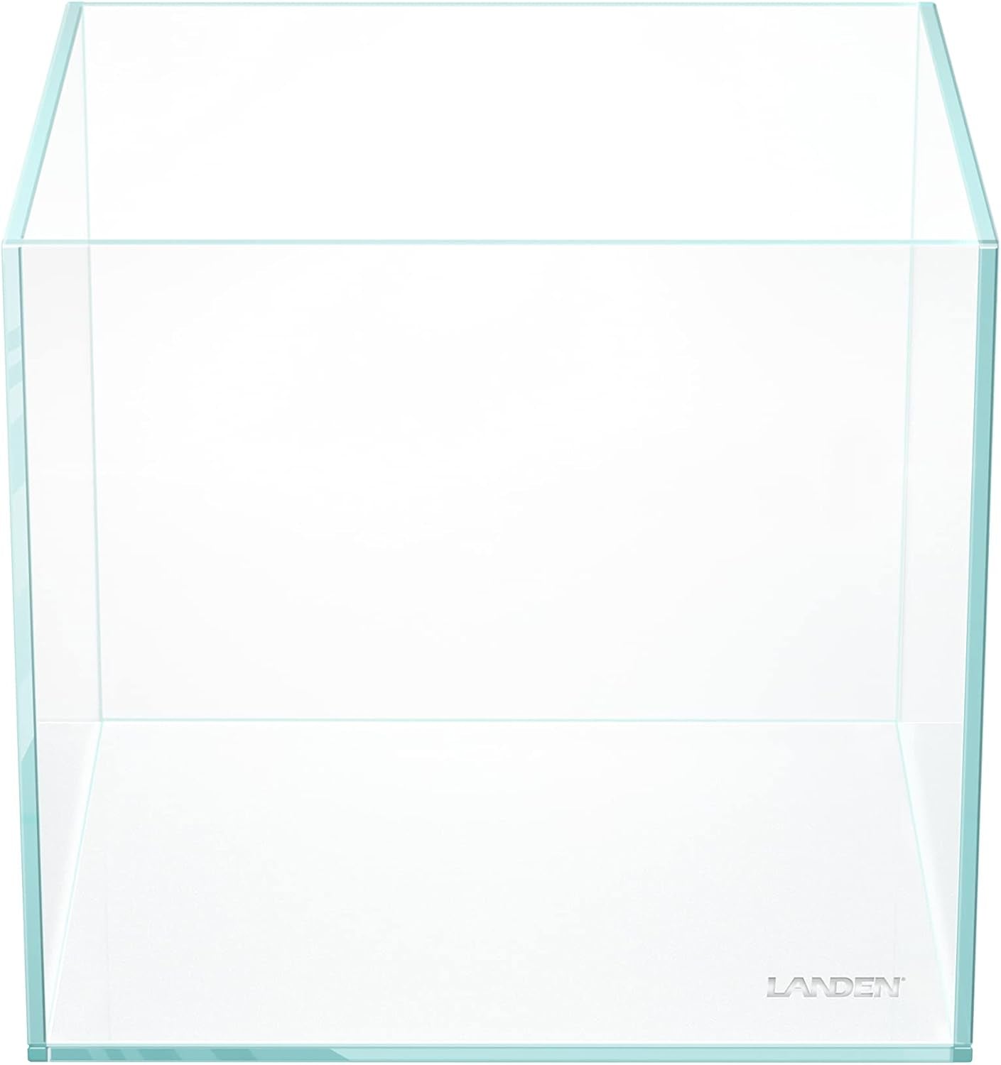 20 Gallon Rimless Low Iron Clear Aquarium Tank - Perfect Small Betta Fish Home, 7.8" Cube Design with Nano Foam Leveling Mat