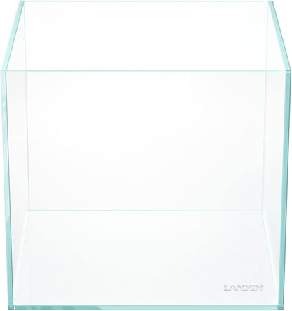 20 Gallon Rimless Low Iron Clear Aquarium Tank - Perfect Small Betta Fish Home, 7.8" Cube Design with Nano Foam Leveling Mat