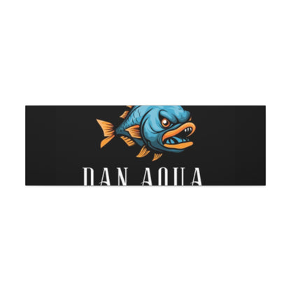 Dan.Aqua Fish Logo Canvas Print — Matte Stretched Wall Art