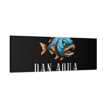 Dan.Aqua Fish Logo Canvas Print — Matte Stretched Wall Art