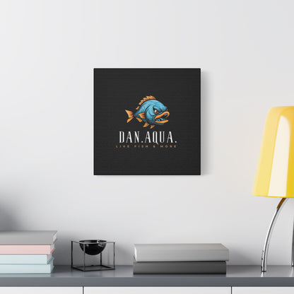 Dan.Aqua Fish Logo Canvas Print — Matte Stretched Wall Art