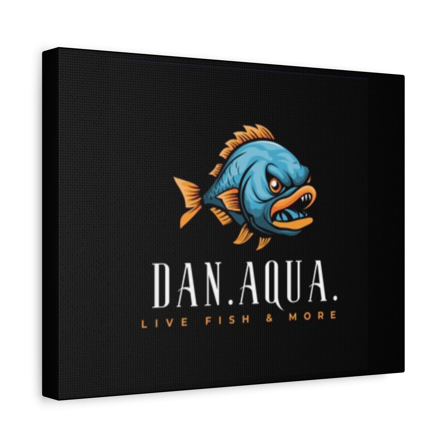 Dan.Aqua Fish Logo Canvas Print — Matte Stretched Wall Art