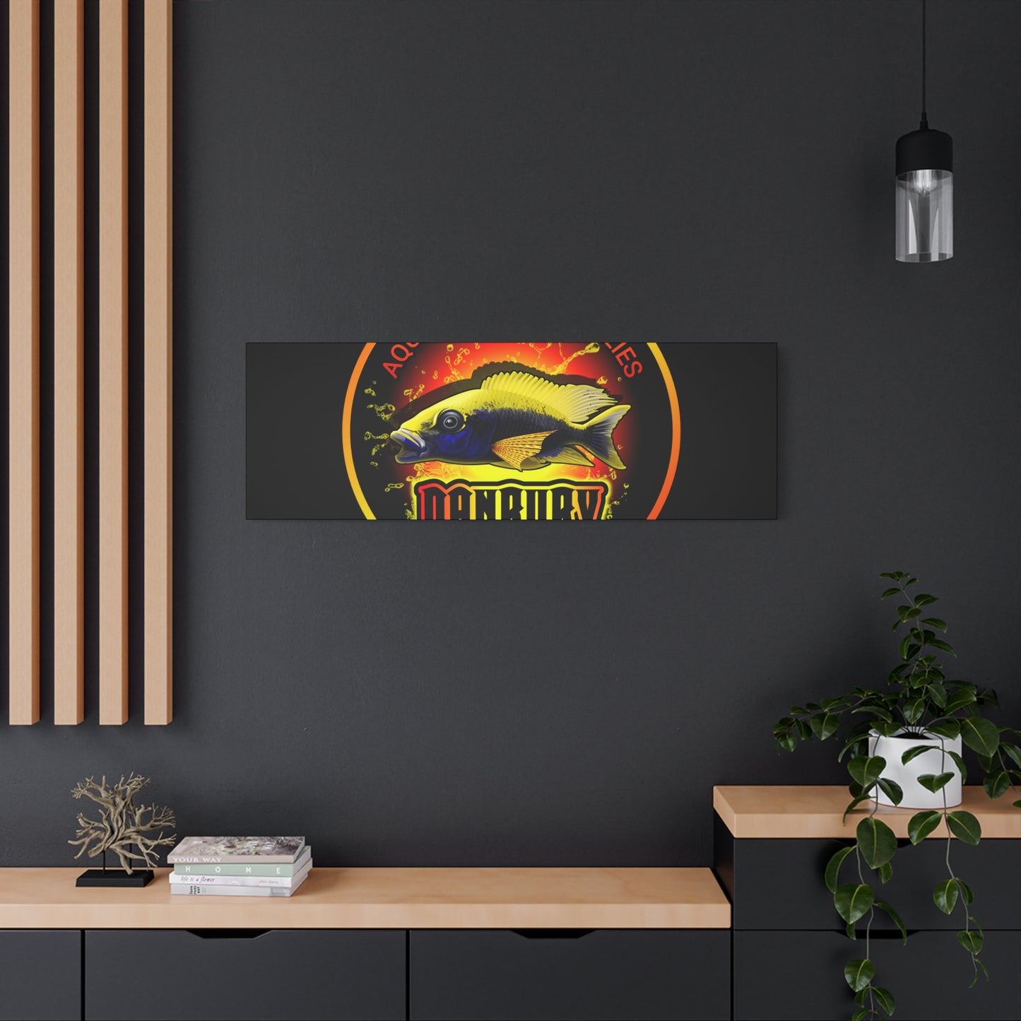 Danbury Aquarium Supplies Fish Logo Matte Canvas Print