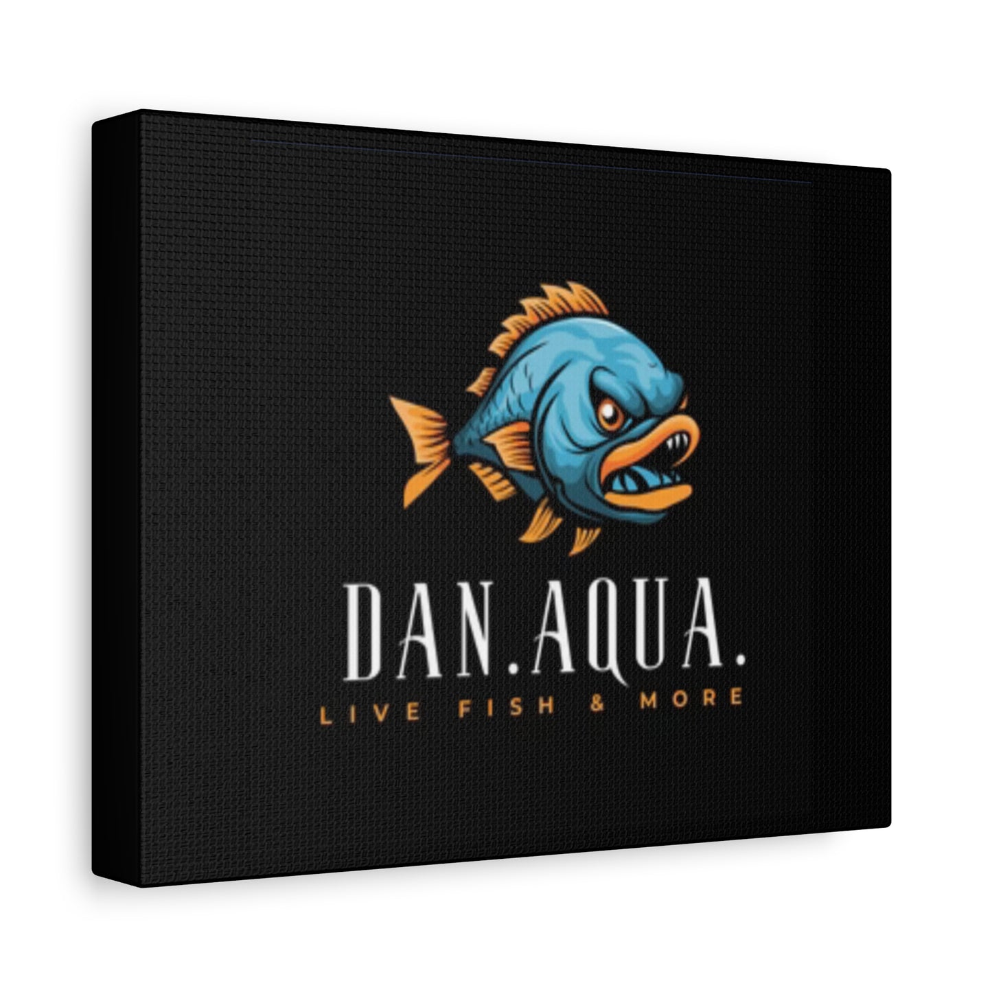 Dan.Aqua Fish Logo Canvas Print — Matte Stretched Wall Art