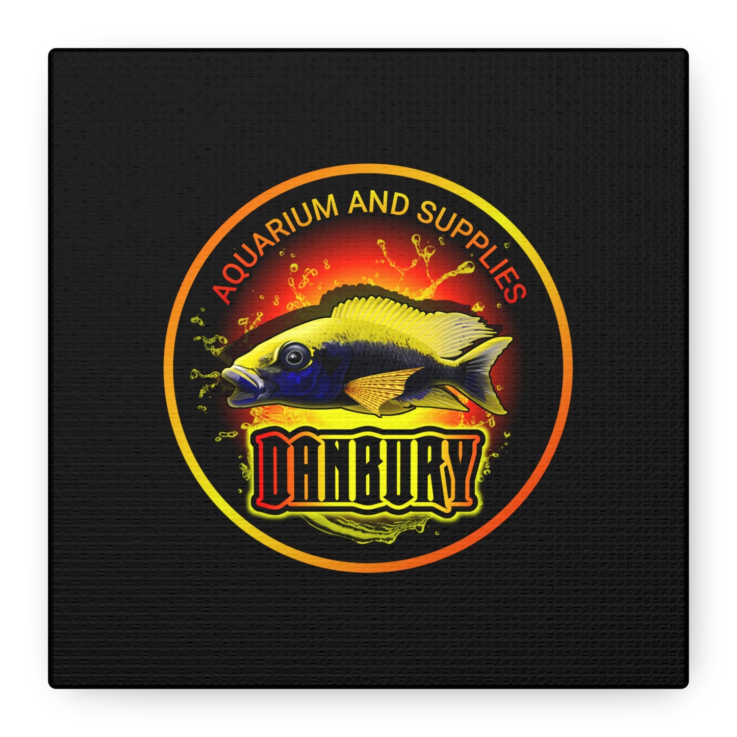 Danbury Aquarium Supplies Fish Logo Matte Canvas Print