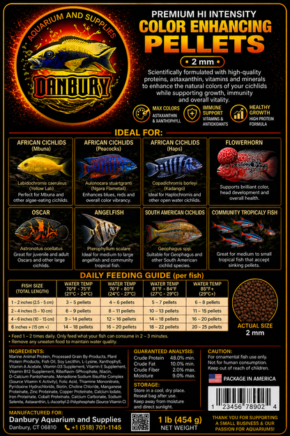 Danbury Aquarium Premium Cichlid Pellets BUY 2 GET FREE SHIPPING!