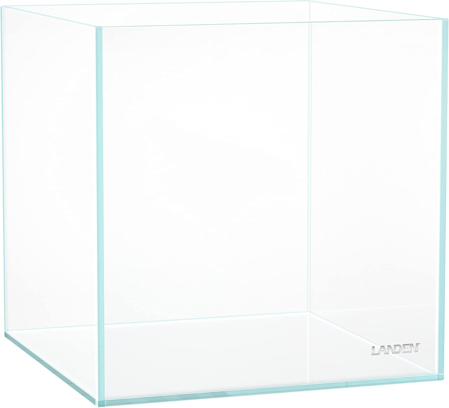 20 Gallon Rimless Low Iron Clear Aquarium Tank - Perfect Small Betta Fish Home, 7.8" Cube Design with Nano Foam Leveling Mat