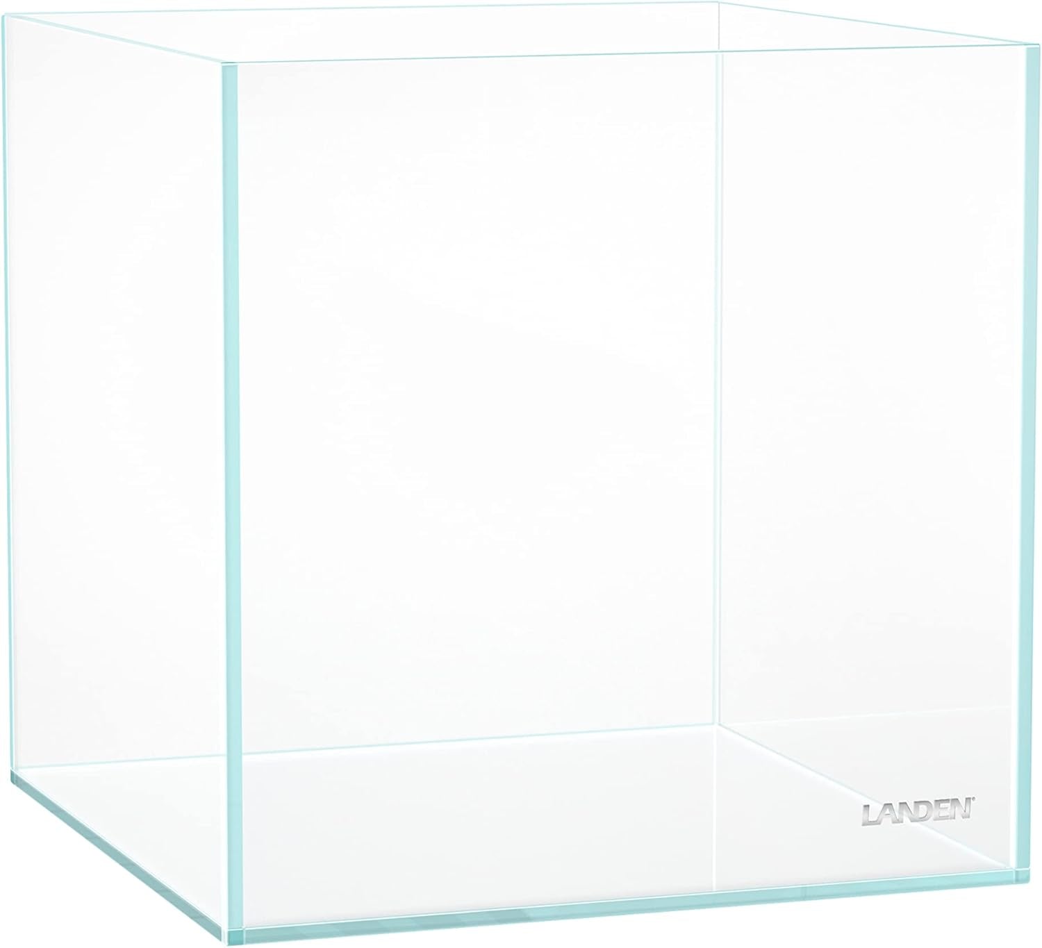 20 Gallon Rimless Low Iron Clear Aquarium Tank - Perfect Small Betta Fish Home, 7.8" Cube Design with Nano Foam Leveling Mat