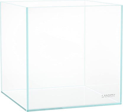 20 Gallon Rimless Low Iron Clear Aquarium Tank - Perfect Small Betta Fish Home, 7.8" Cube Design with Nano Foam Leveling Mat