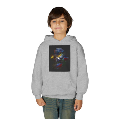 Youth Hoodie — Colorful Aquarium Fish Graphic Pullover