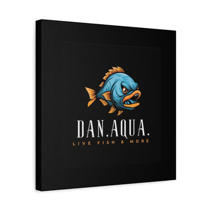 Dan.Aqua Fish Logo Canvas Print — Matte Stretched Wall Art