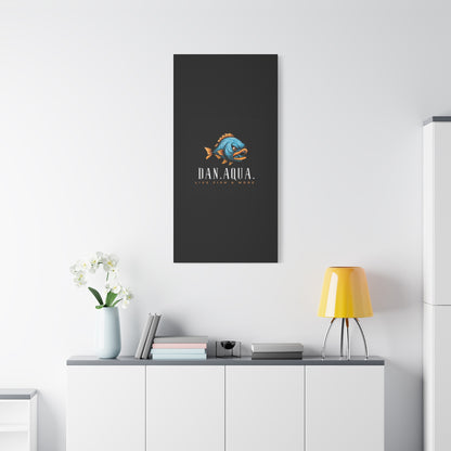 Dan.Aqua Fish Logo Canvas Print — Matte Stretched Wall Art