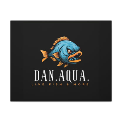 Dan.Aqua Fish Logo Canvas Print — Matte Stretched Wall Art
