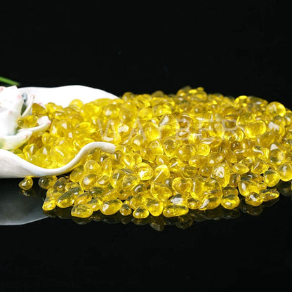 Vibrant Yellow Sea Glass Pebbles - 1Lb Non-Toxic Decorative Stones for Vases, Terrariums, Aquariums & Crafts