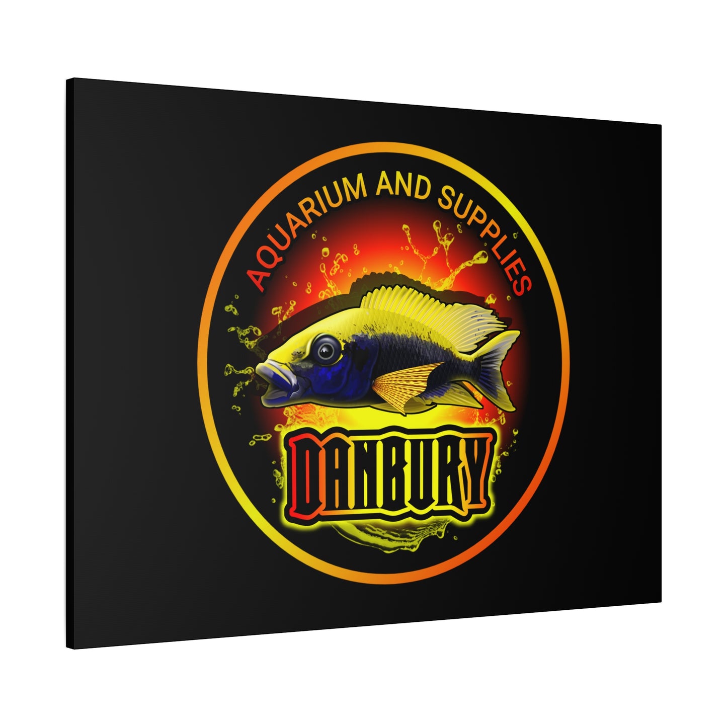Danbury Aquarium Supplies Fish Logo Matte Canvas Print