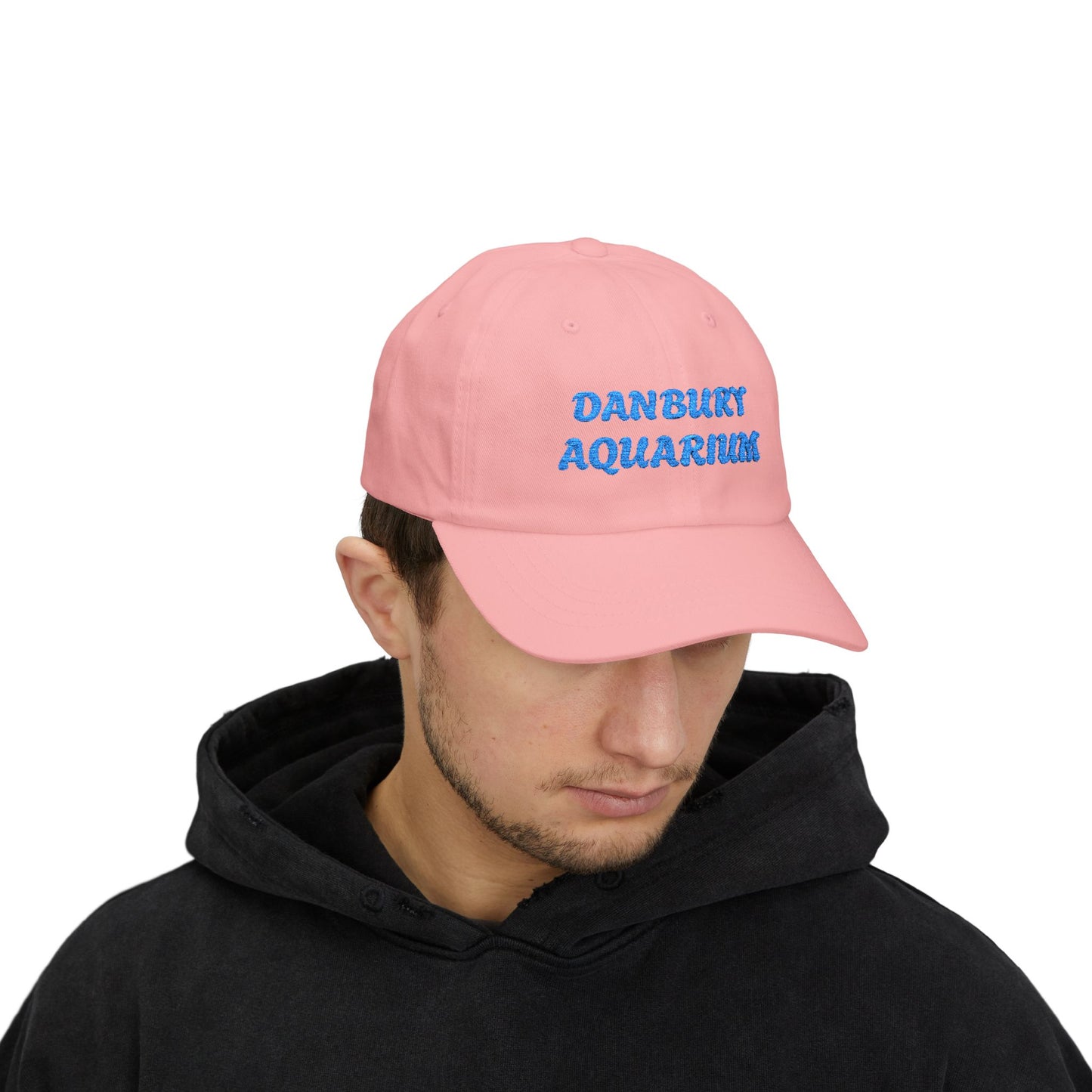 Danbury Aquarium Dad Cap — Embroidered White Baseball Hat