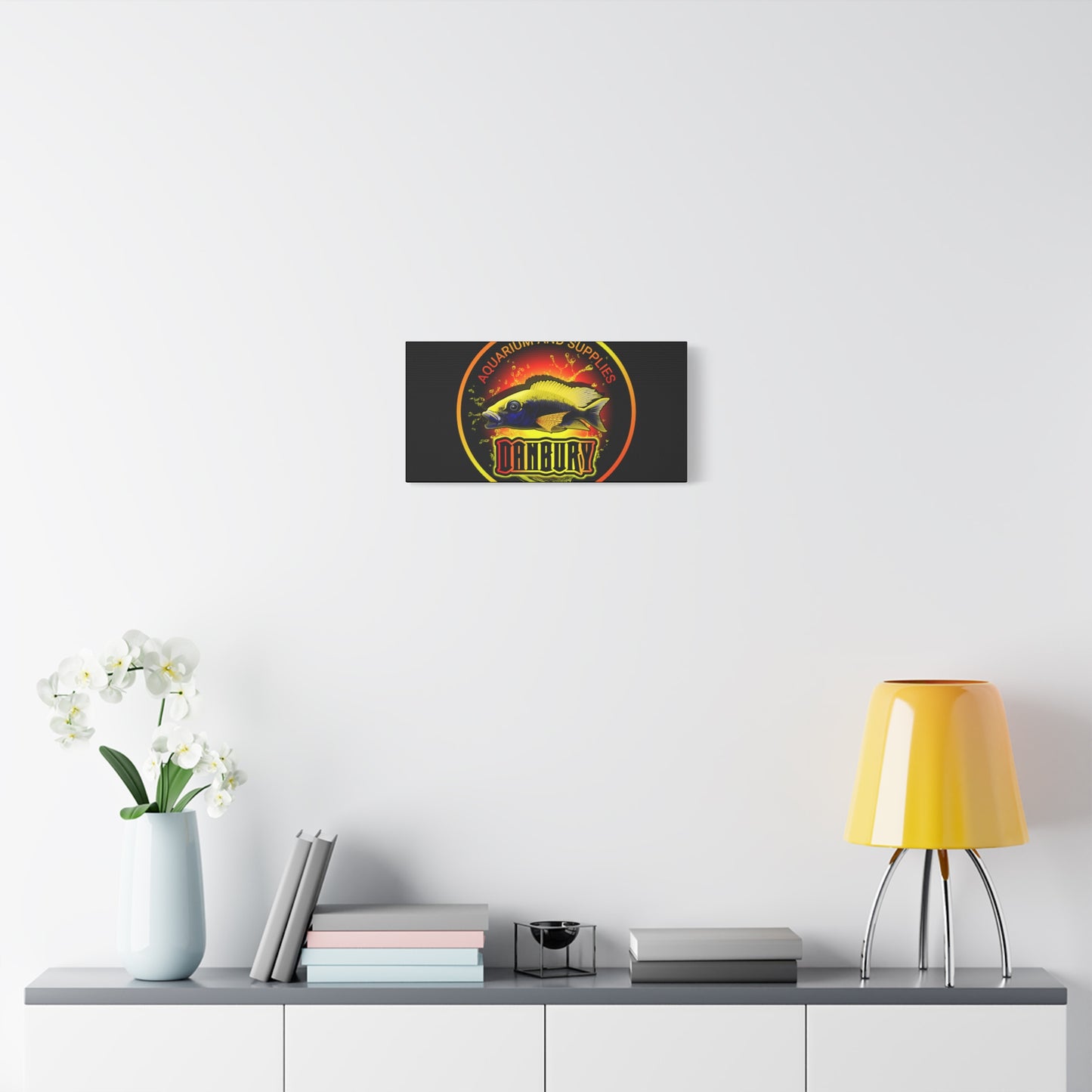 Danbury Aquarium Supplies Fish Logo Matte Canvas Print