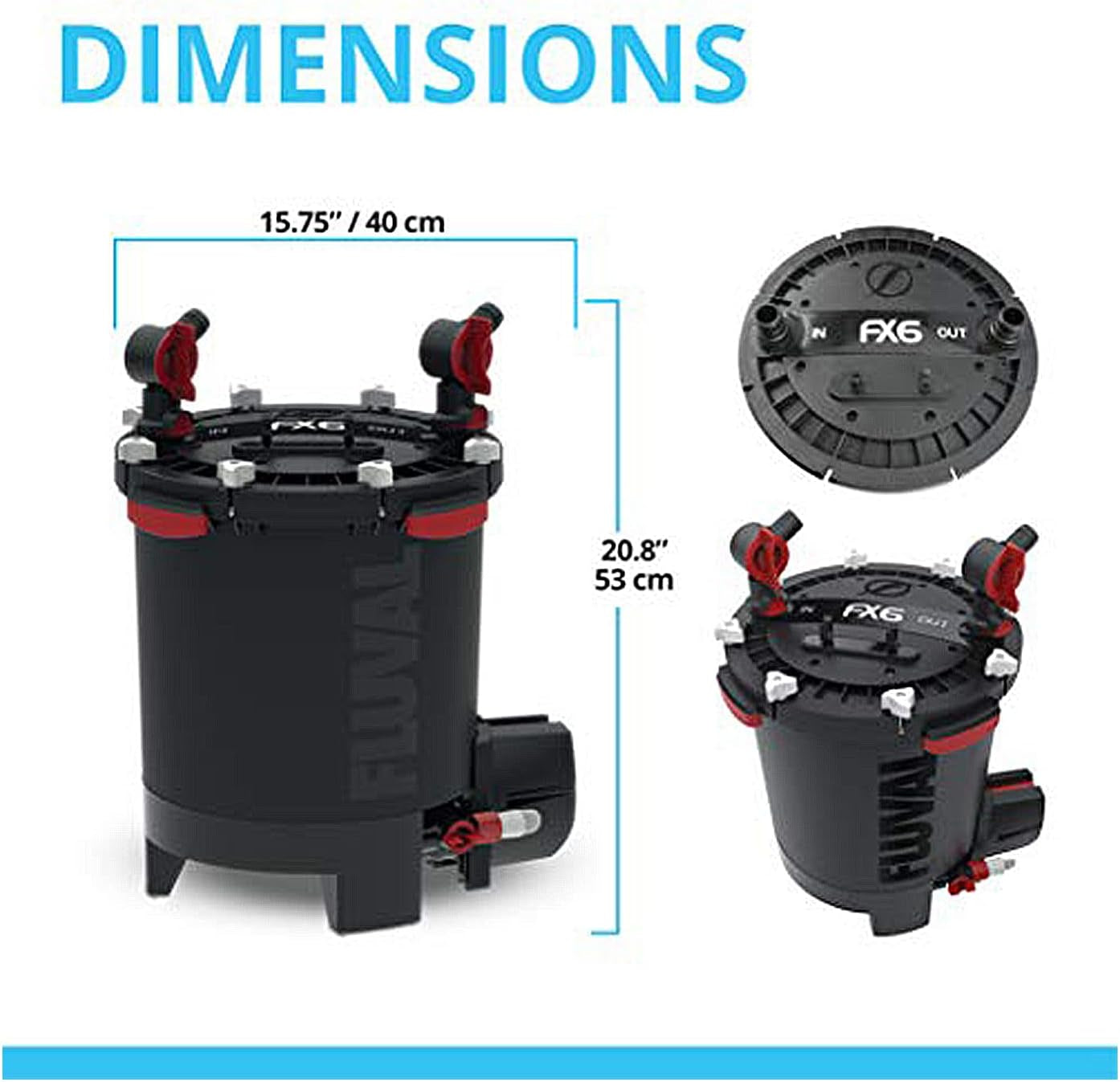 FX6 High Performance Aquarium Filter, Canister Filter for Aquariums up to 400 Gal.