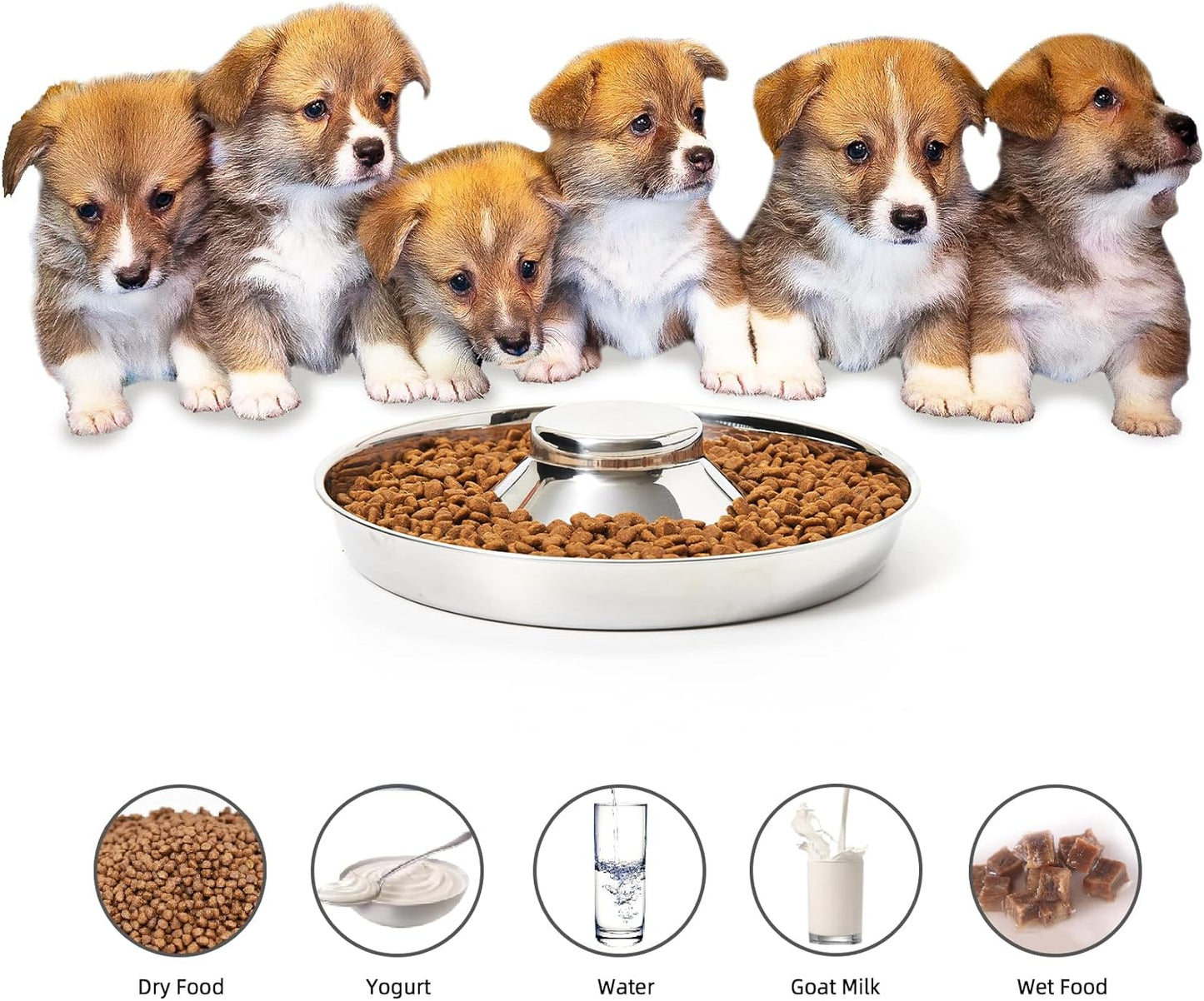 Premium Stainless Steel Puppy Bowls - Set of 2 Durable Dog Feeders for Food & Water - Perfect for Small, Medium & Large Dogs