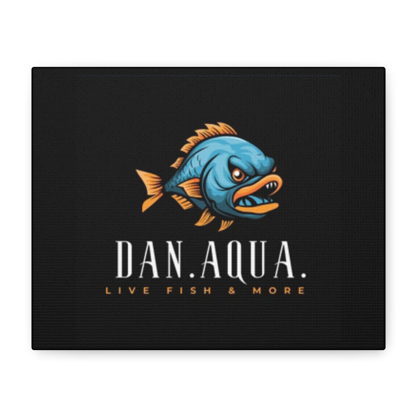 Dan.Aqua Fish Logo Canvas Print — Matte Stretched Wall Art
