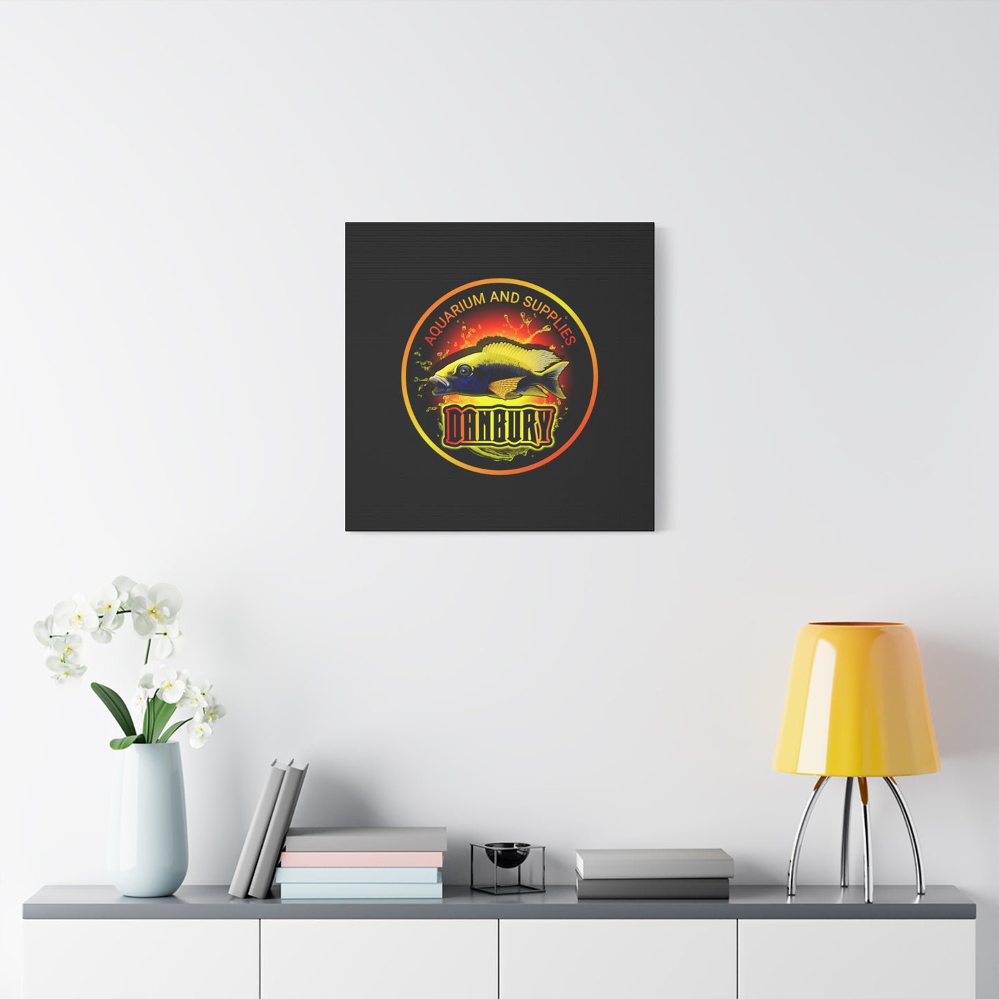Danbury Aquarium Supplies Fish Logo Matte Canvas Print