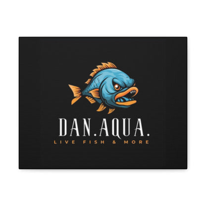 Dan.Aqua Fish Logo Canvas Print — Matte Stretched Wall Art